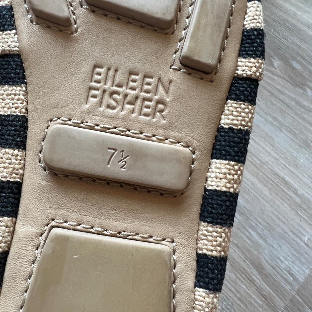 Eileen Fisher Striped Burlap Driving Loafers Flats Size 7.5 slip on casual - Picture 6 of 6